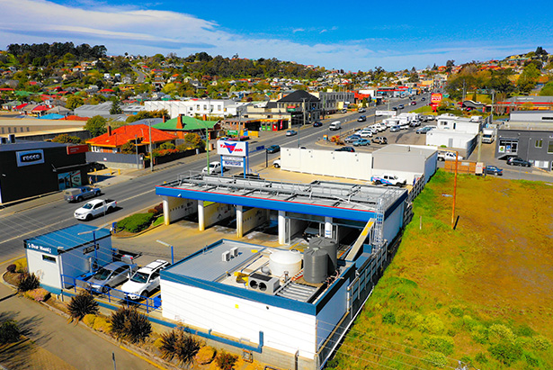 aerial image of a car wash business for sale